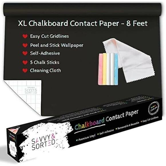 4 Boxes 8ft Chalkboard Contact Paper Self-Adhesive DIY Crafts Removable New - Picture 2 of 8